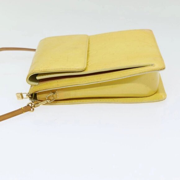 LOUIS VUITTON Monogram Vernis Motto Pouch Lime Yellow - Picture 3 of 15